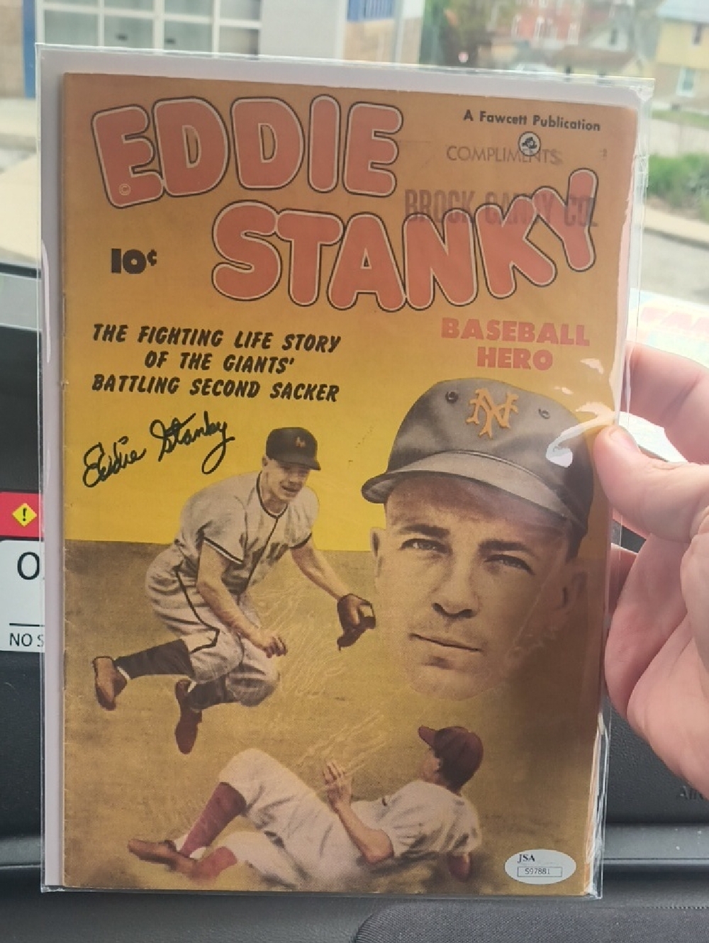 Eddie Stanky Baseball Hero Vintage Comic Cover - Yellow & Peach